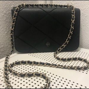 Tory Burch Black Robinson Stitched Crossbody